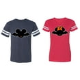 thumbnail image 1 of Halloween Bat Matching Couple Cotton Jerseys (Men Navy / Women Red) (Men XXL / Women S), 1 of 3