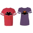 thumbnail image 1 of Halloween Bat Matching Couple Cotton Jerseys (Men Red / Women Purple) (Men L / Women S), 1 of 3
