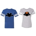 thumbnail image 1 of Halloween Bat Matching Couple Cotton Jerseys (Men Royal / Women Heather) (Men L / Women S), 1 of 3