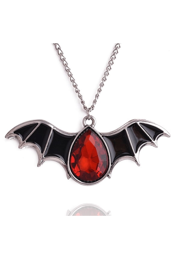 Halloween Bat Necklace Gothic Bat Pendant Necklaces Jewelry Gift for Women Men