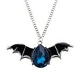 thumbnail image 1 of Halloween Bat Necklace - Gothic Bat Wing Pendant with Red Gemstones, Punk Style Choker for Women's Vampire & Witch, 1 of 6