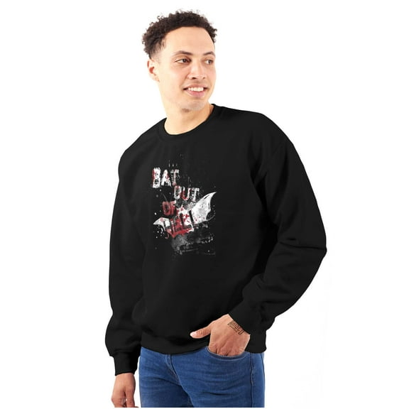Halloween Bat Out of Hell Spooky Sweatshirt for Men or Women Brisco Brands S