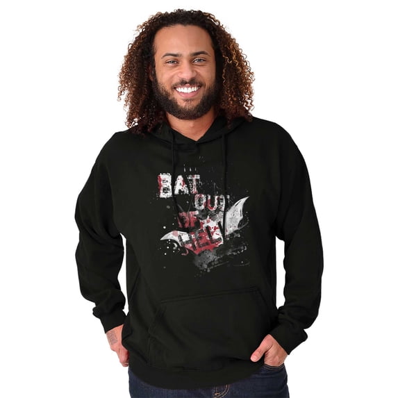 Halloween Bat Out of Hell Spooky Unisex Plus Fleece Graphic Hoodie Brisco Brands 2X