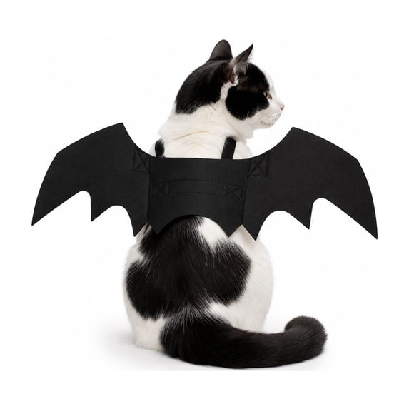 Halloween Bat Pet Costume, Soft Adjustable Cosplay Dress‑Up Apparel for Small Dogs and Cats, Great for Holiday Photo Shoots