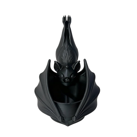 Halloween Bat Planter Hanging with Jute Rope, Black Bat Shaped Plant Pot, for Porch, Halloween Decoration