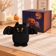 Blublu Park Halloween Bat Plush Toy, Cute Black Stuffed Animal with Gift Box, Boo Basket Stuffer, Halloween Gift & Decor for Kids Boys Girls