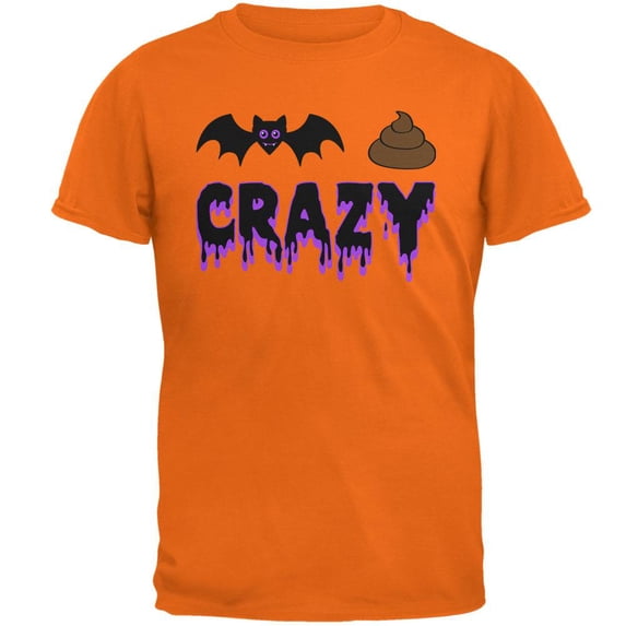 Halloween Bat Poop Crazy Mens T Shirt Safety Orange MD