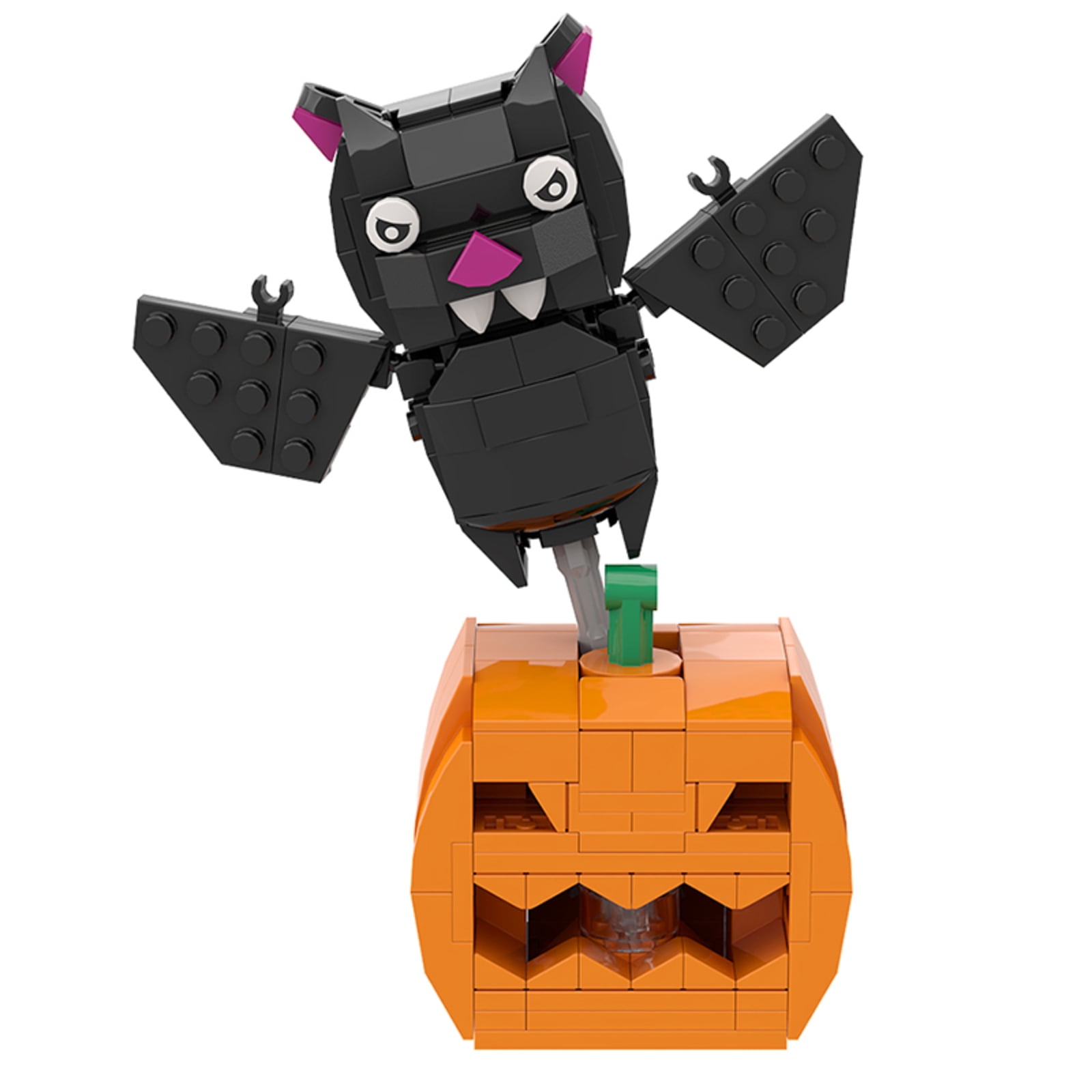 Halloween Bat with Pumpkin Building Set Cute Halloween Party Building Kit Compatible with Lego Mini Animals Halloween Gift for Kids Boys and Girls