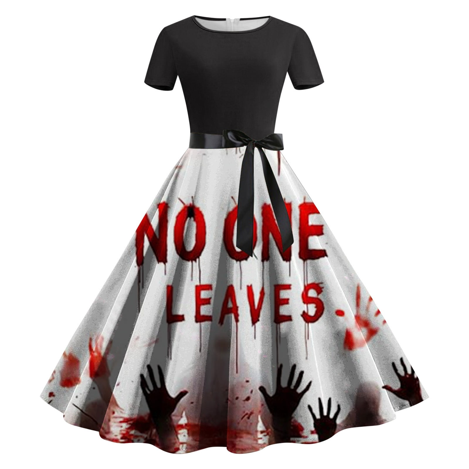 Gothic Halloween Bat Sleeve Irregular Dress