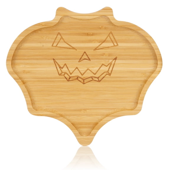 Halloween Bat Shaped Bamboo Tray ,Serving Tray, Serving Platter, Charcuterie Board, Candy and Snack Serving Board for Halloween Table Setting