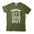 thumbnail image 1 of Halloween Bat Shirt Let's Hangout Shirt Halloween Funny Saying Shirt Halloween Costume (Small Military Green), 1 of 6
