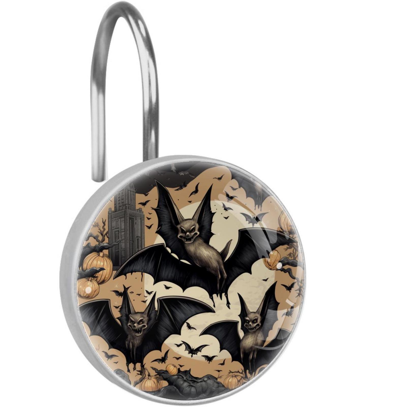 Halloween Bat Shower Curtain Hooks （Set of 12） for Home Hotel Shower ...