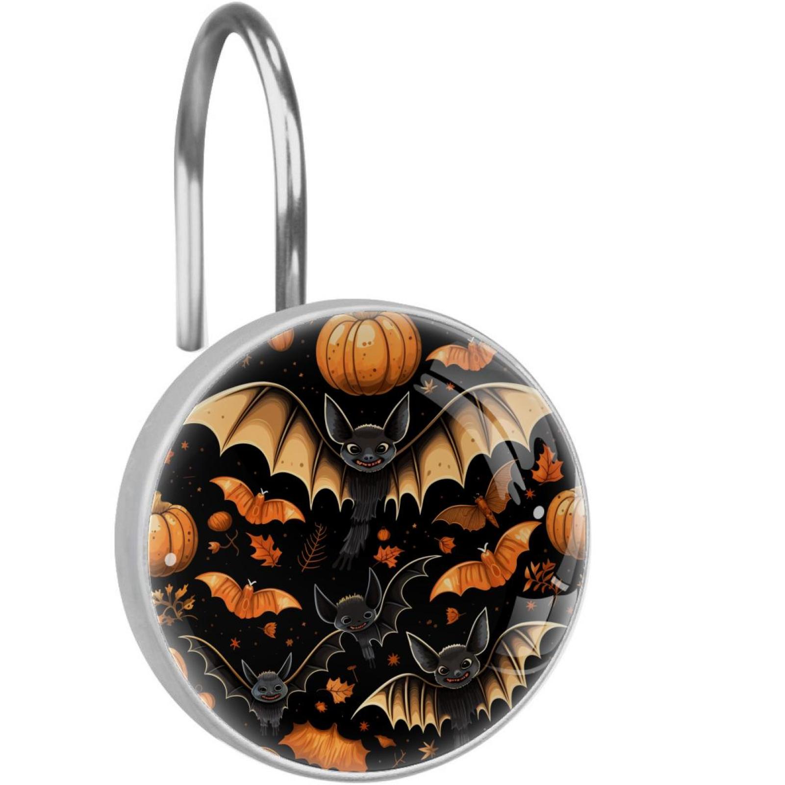 Halloween Bat Shower Curtain Hooks （Set of 12） for Home Hotel Shower ...