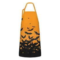 Halloween Bat Silhouette Apron-Garden Aprons for Women with Pockets-Cotton Linen Waterproof Kitchen Cooking Gardening Aprons Adjustable for Kitchen,Cooking,BBQ and Salon 32"x27"