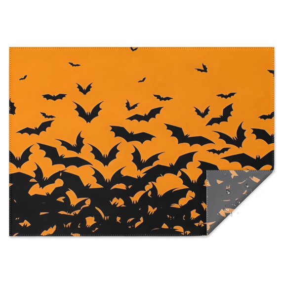 Halloween Bat Silhouette Pattern Rectangle Tablecloth 60"x84",Waterproof Polyester Rectangle Table Cloth, Wipeable Spillproof Polyester Tablecloth for Dining, Camping, Indoor and Outdoor
