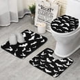 thumbnail image 1 of Halloween Bat Silhouettes Bathroom Rugs Sets 3 Piece,Toilet Cover Set,Absorbent Non Slip Bathroom Mats Sets with U-Shaped Contour Rug Toilet Rug Set, 1 of 5