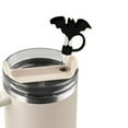 thumbnail image 1 of Halloween Bat Silicone Straw Topper - 10mm Reusable Dust Cap for Tumblers Umbrella for Drinks - Cute Spooky Drink Accessory for 30/40 Oz Cups(Black), 1 of 3