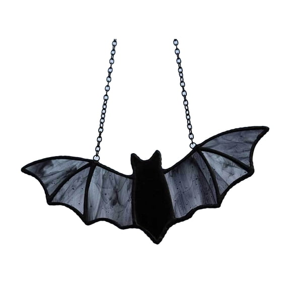 Halloween Bat Stained Glass Window Acrylic Bat Wall Hangings Decoration Art