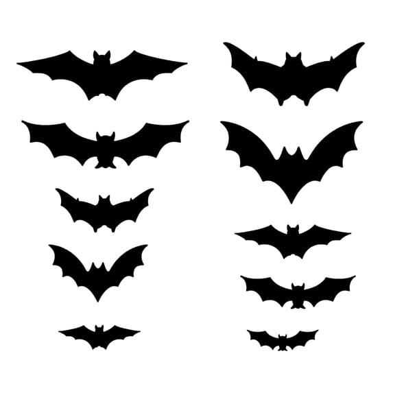 Halloween Bat Stickers, 24 Pieces Black Bat Decor Ornaments, Ideal Halloween Decorations Indoor, Suitable For Home Window And Door Party Layout, Classic Spooky Style For Halloween