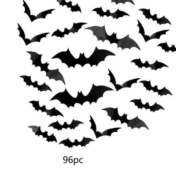 Bat Stickers 96 Pack 3D Black Bat Wall Stickers Party Decorations Indoor Decorations Wall Decorations Event Party Decorations