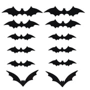 Halloween Bat Stickers Adhesive PVC Clings For Window Wall Mantels Door Realistic Flying Bat Decals for Home Decoration