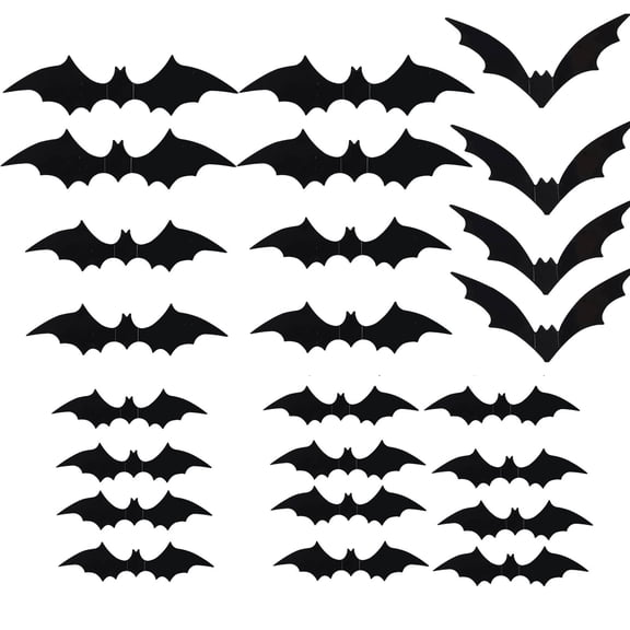 Halloween Bat Stickers Adhesive PVC Clings For Window Wall Mantels Door Realistic Flying Bat Decals for Home Decoration