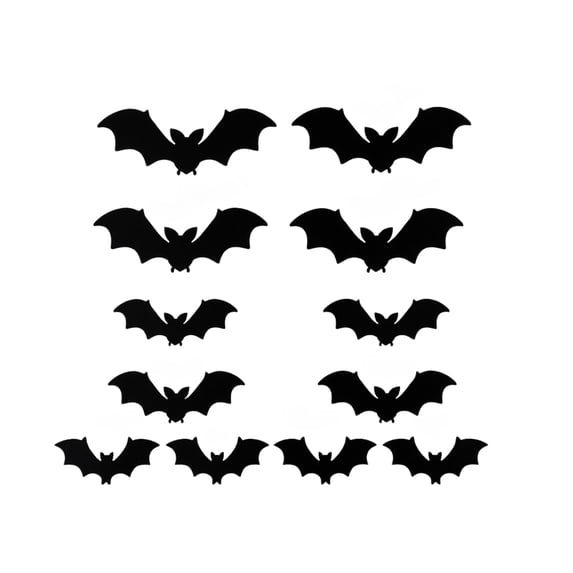 Halloween Bat Stickers, Black Bat Decals, Polyester Halloween Decorations Indoor, Spooky Party Ornaments For Window And Door, Great Creepy Home Decor Supplies For Halloween Themed Gathering