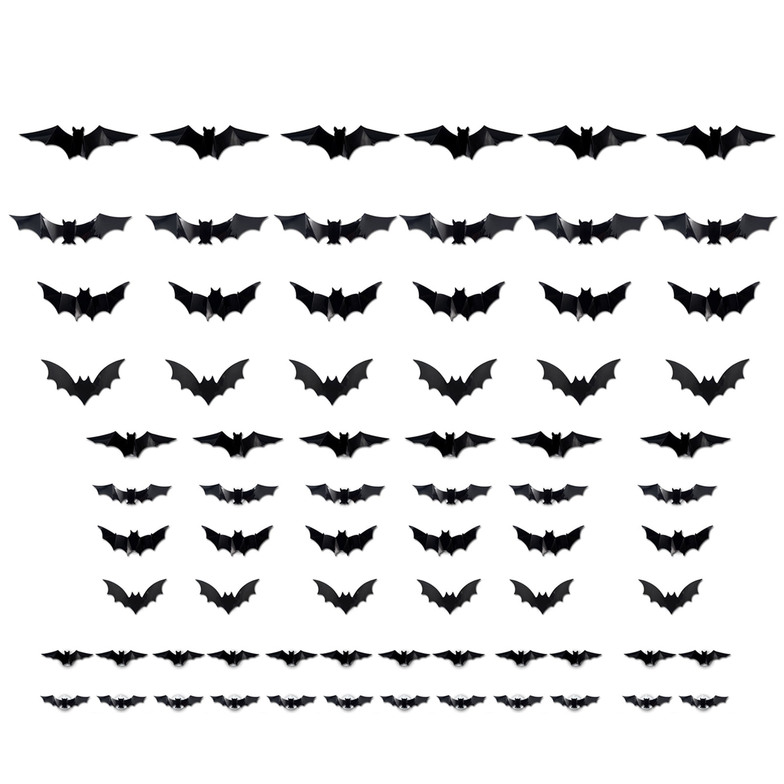 Halloween Bat Stickers with LED Light Adhesive PVC Clings Realistic Bat ...