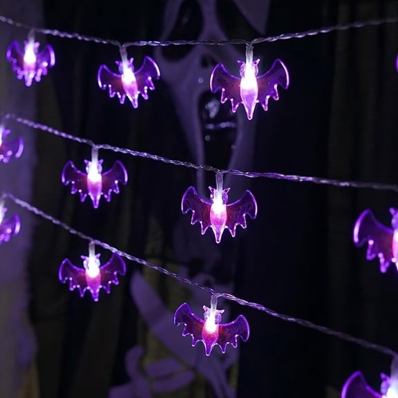 Halloween Bat String Lights - Colorful LED Decorative Lights for Spooky Celebrations