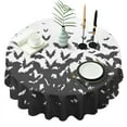 thumbnail image 1 of Halloween Bat Swarm Pattern Round Tablecloth 60"x60",Wrinkle Wipeable Table Cloth for Kitchen Dining Room Picnic Patio Party, 1 of 6