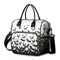 Halloween Bat Swarm Pattern Womens Lunch Box for Work,Insulated Large Lunch Bag for Tween and Teen,Loncheras Para Mujer,Leakproof Adult Lunch Bag for Work,Beach,Travel,Picnic,Camping