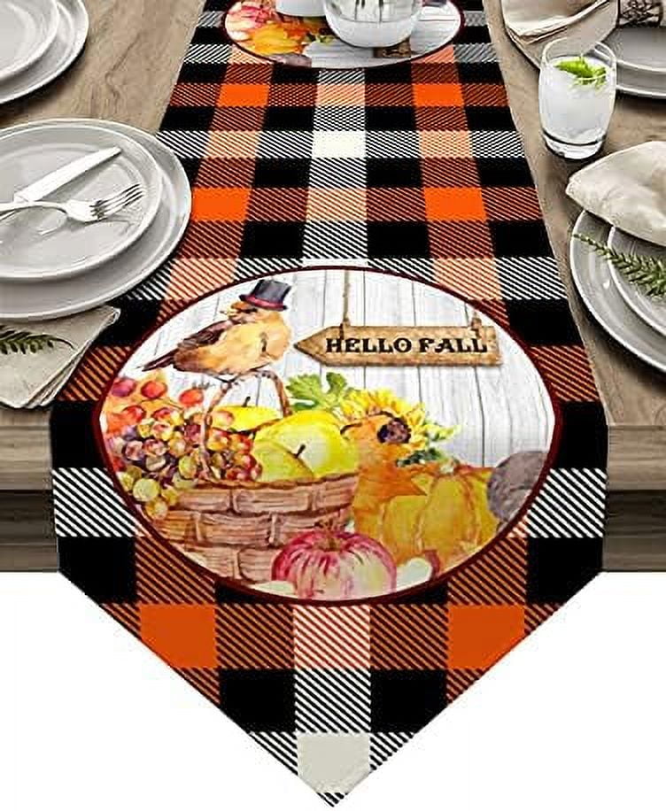 Halloween Bat Table RunnerCotton LinenLong 72 Inches Dresser Scarves