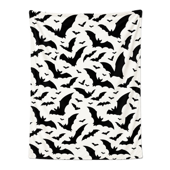 Halloween Bat Throw Blanket, Super Soft Warm Flannel Fuzzy Blanket for Couch Bedroom Sofa Office Car, All Season Cozy Blanket 50x40