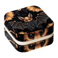 Halloween Bat Travel Portable Square Jewelry Box Organizing Rings