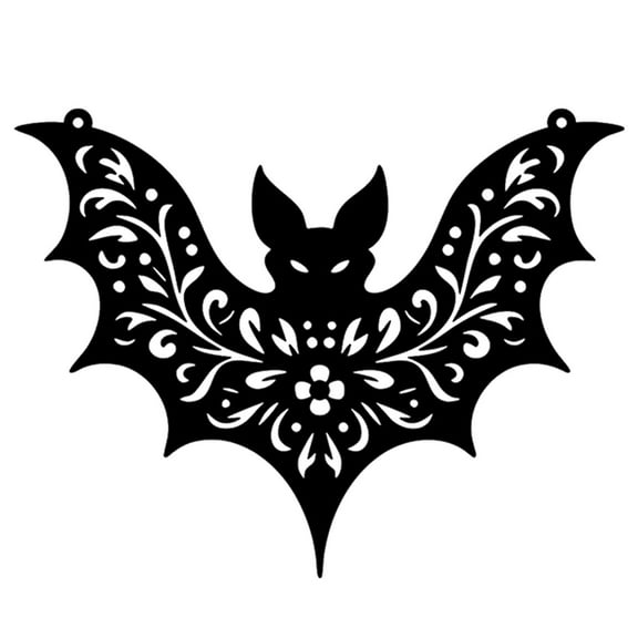 Halloween Bat Wall Hanging - Lightweight 2D Wooden Bat Decor (80g) for Windows, Porches & Indoor Gothic Decor - Seasonal Spooky Home Accessories