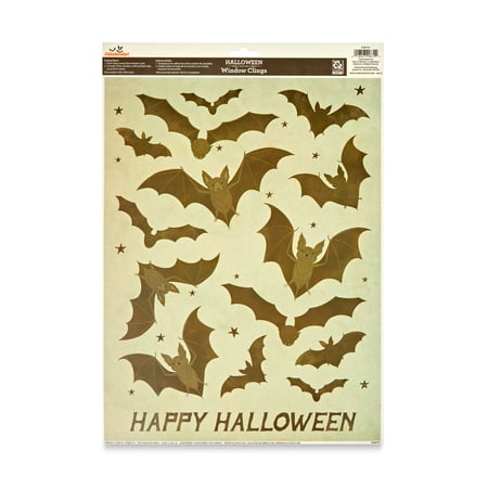 Halloween Black Bats Window Clings, 11.75" x 17", by Way To Celebrate