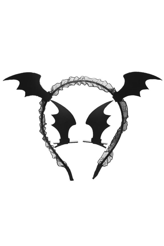 Halloween Bat Wing Shape Hairband Goth Kids Female Clip Headdress Goth Hair Clip for Hauntsed House Parties for Head Dec