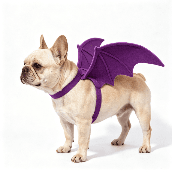 Halloween Bat Wings Costume for Cat Puppy Adjustable Neck Chest Velcro, Small Dog Cat Fit, Stays on Back for Walks, Halloween Party Photos