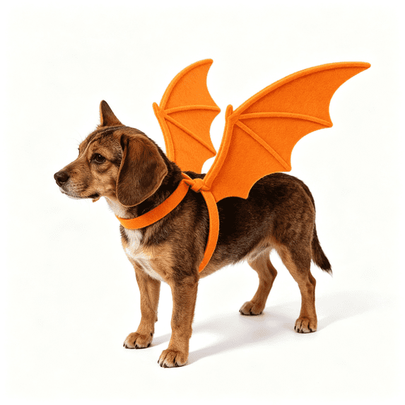 Halloween Bat Wings Costume for Cat Puppy Adjustable Neck Chest Velcro, Small Dog Cat Fit, Stays on Back for Walks, Halloween Party Photos