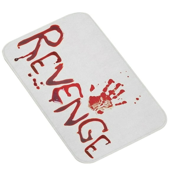 Halloween Bath Bloody Footprint Rug;Non-Slip Horror Design Bathroom Mat;Printed Blood Footprint Prank Rug;Decorative Halloween Bath Mat with Anti-Skid Backing