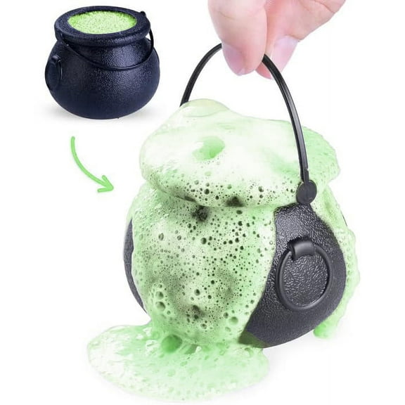 Halloween Bath Bomb for Kids with a Surprise Scary Toy Inside Witches Brew Cauldron Green Witches Brew Scent Handmade in USA Natural and Safe by Relaxcation 7 oz
