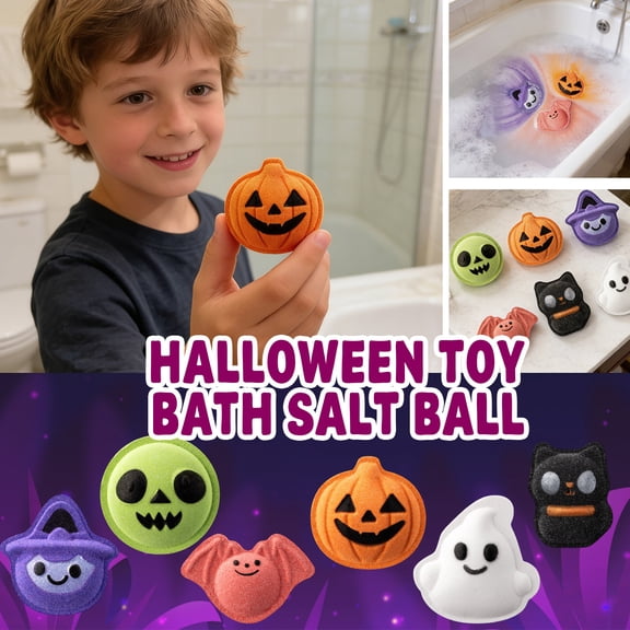 Halloween Bath Fizzy, Kids Bath Bombs, Scented Bath, Spooky Cute Decor, Skin Nourishing Purple Glitter Witch Shaped Bubbling Bath Treat Gentle for Full Home Bath Time