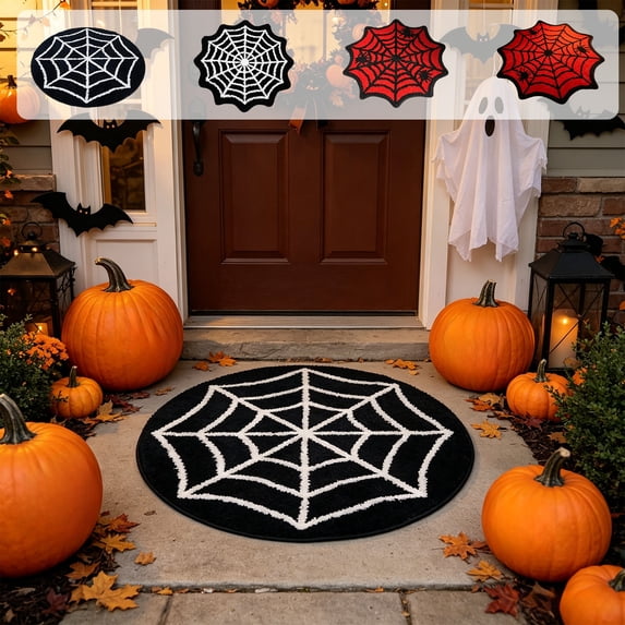 Halloween Bath Mat Absorbent Skidproof Square Mat 23.62x23.62in Polyester Absorbent & Skidproof for Bathroom Living Room Kitchen Bedroom by MPOISVA