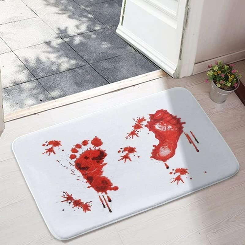 Halloween Bath Mat Bloody Footprint, Operazone Prank Blood Rug Color