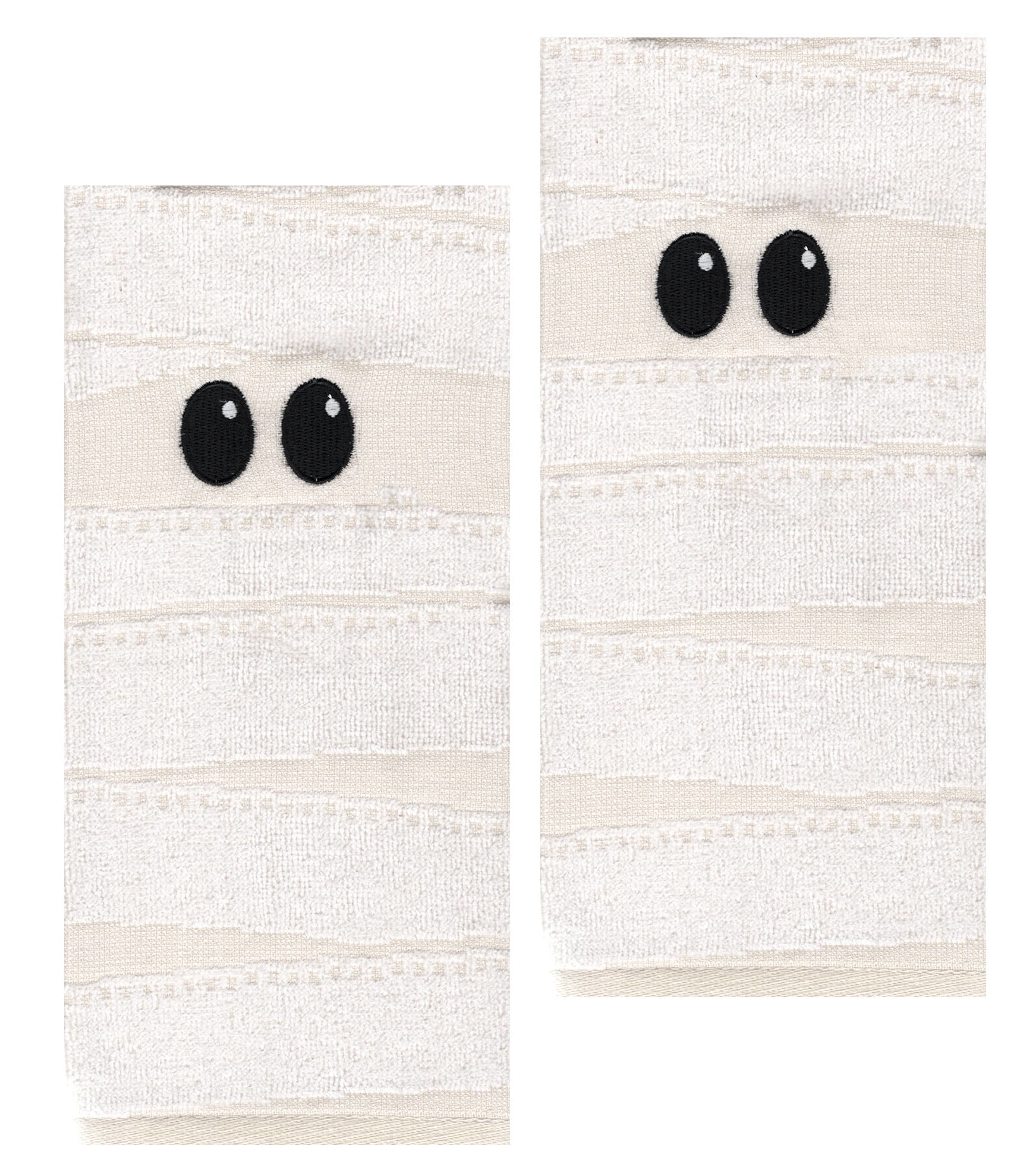 Celebrate Halloween White Bath Hand Towels Mummy 2 Piece Set