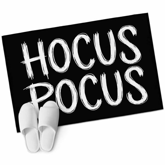 Halloween Bathroom Rug Washable 2x3 Entryway Rug Non Slip Fall Modern Funny Letters Hocus Pocus Black Front Door Mat Low Pile Indoor Doormat Throw Floor Carpet for Kitchen Bedroom Entrance