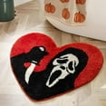 Halloween Bathroom Rugs Black Red Orange Bath Mat Non Slip, Nightmare