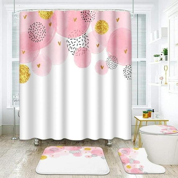 Halloween Bathroom Set with Shower Curtain set and Rugs Accessories, Funny Ghosts Trick or Treat Shower Curtain for Bathroom Colorful Ghosts Bathroom Decor 4 Pcs