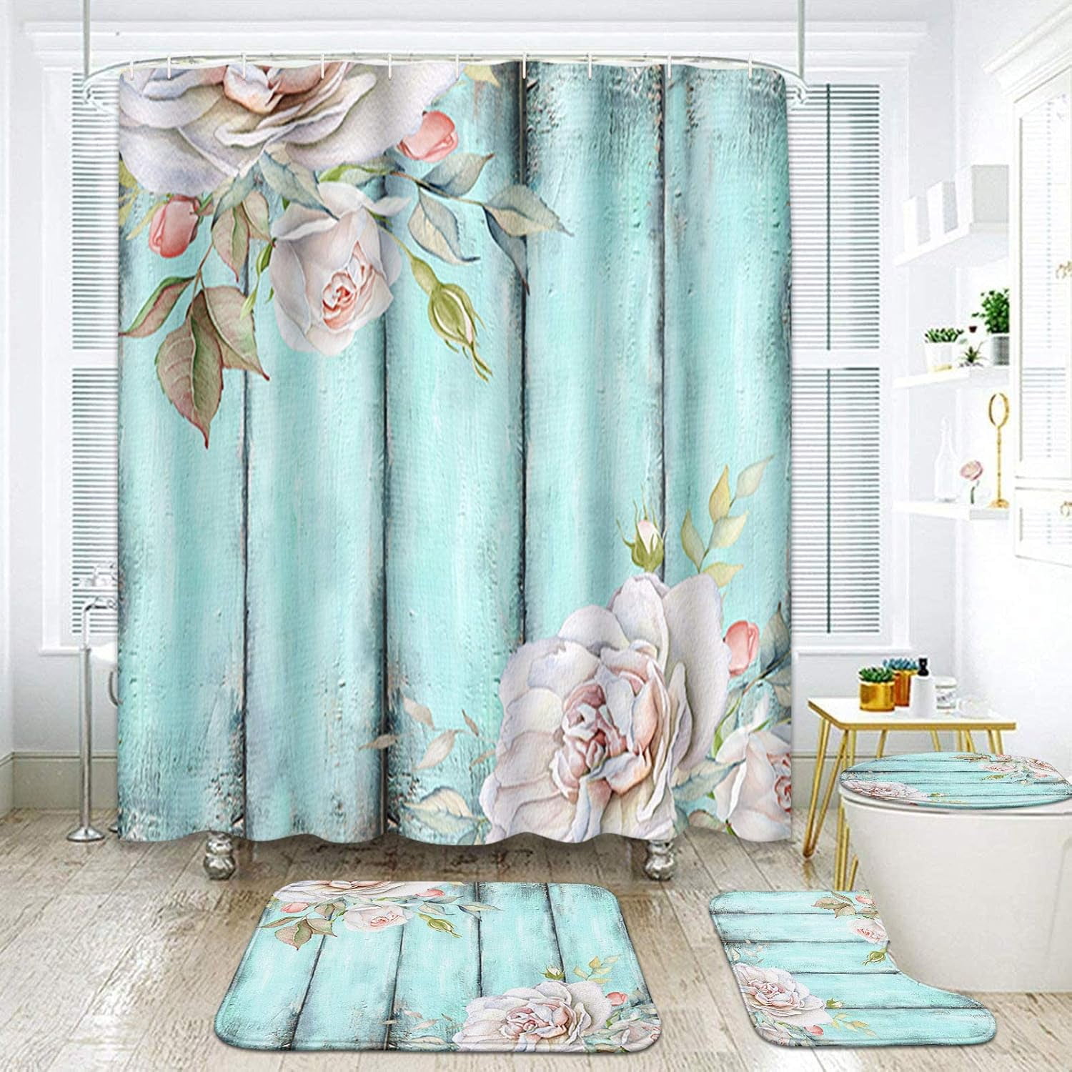 Halloween Bathroom Set with Shower Curtain set and Rugs Accessories ...