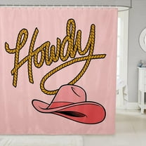 Pink Cowboy Shower Curtain Western Hat Print Shower Curtain for Boys Wild West Cowboy Bathroom Shower Curtain Set Cowboy Style Bathroom Accessories 66"x72"